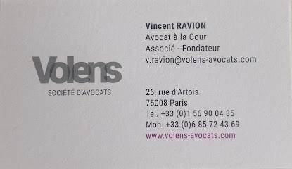 Ravion Vincent - Volens Avocats, Avocat à Paris 08